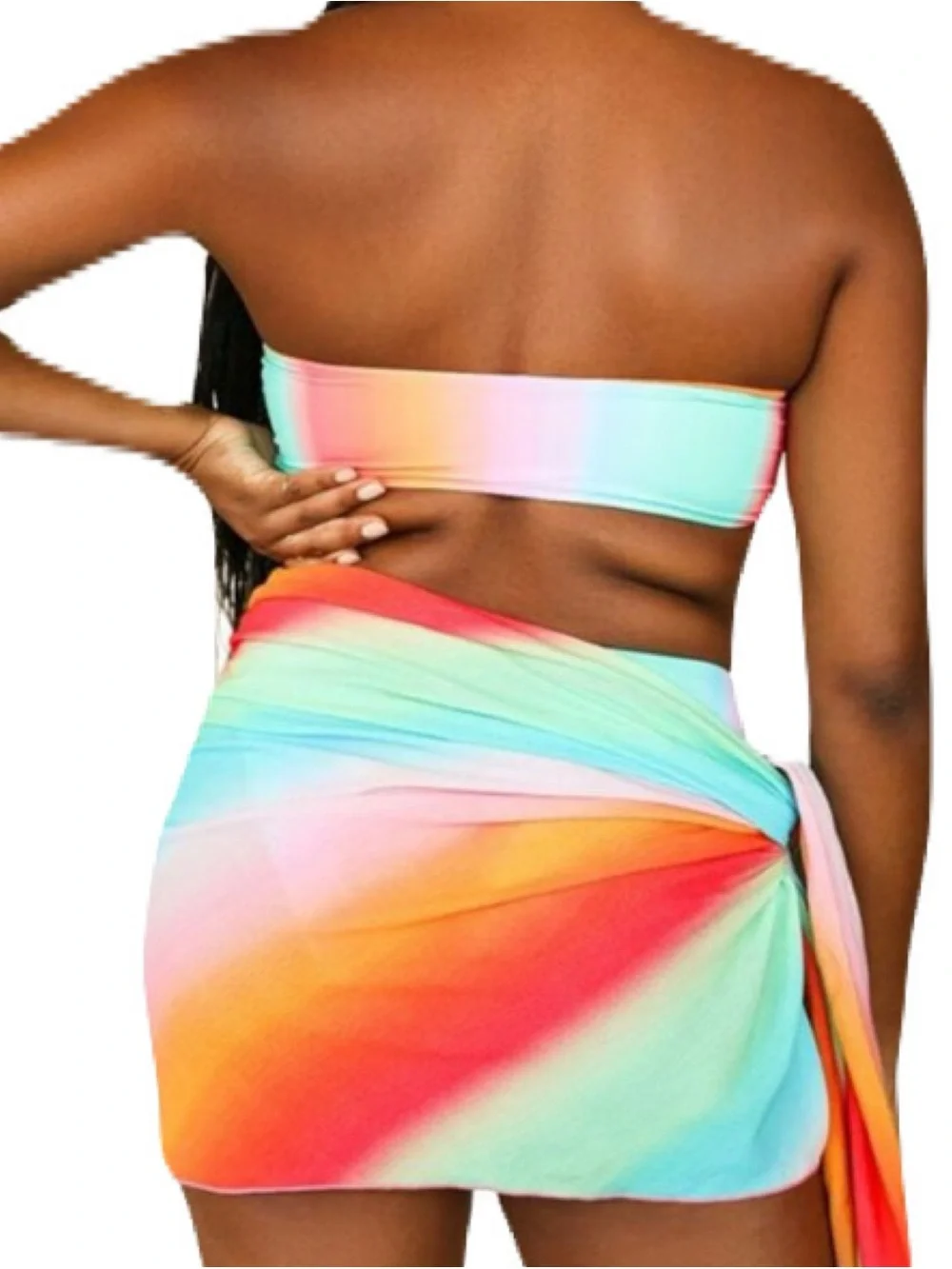 NWT Dippin Daisys Medium Nomad Sarong Aura Rainbow Ombre Beach Swim Cover-Up